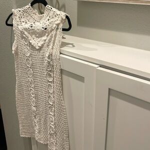 Anthropologie white crochet dress